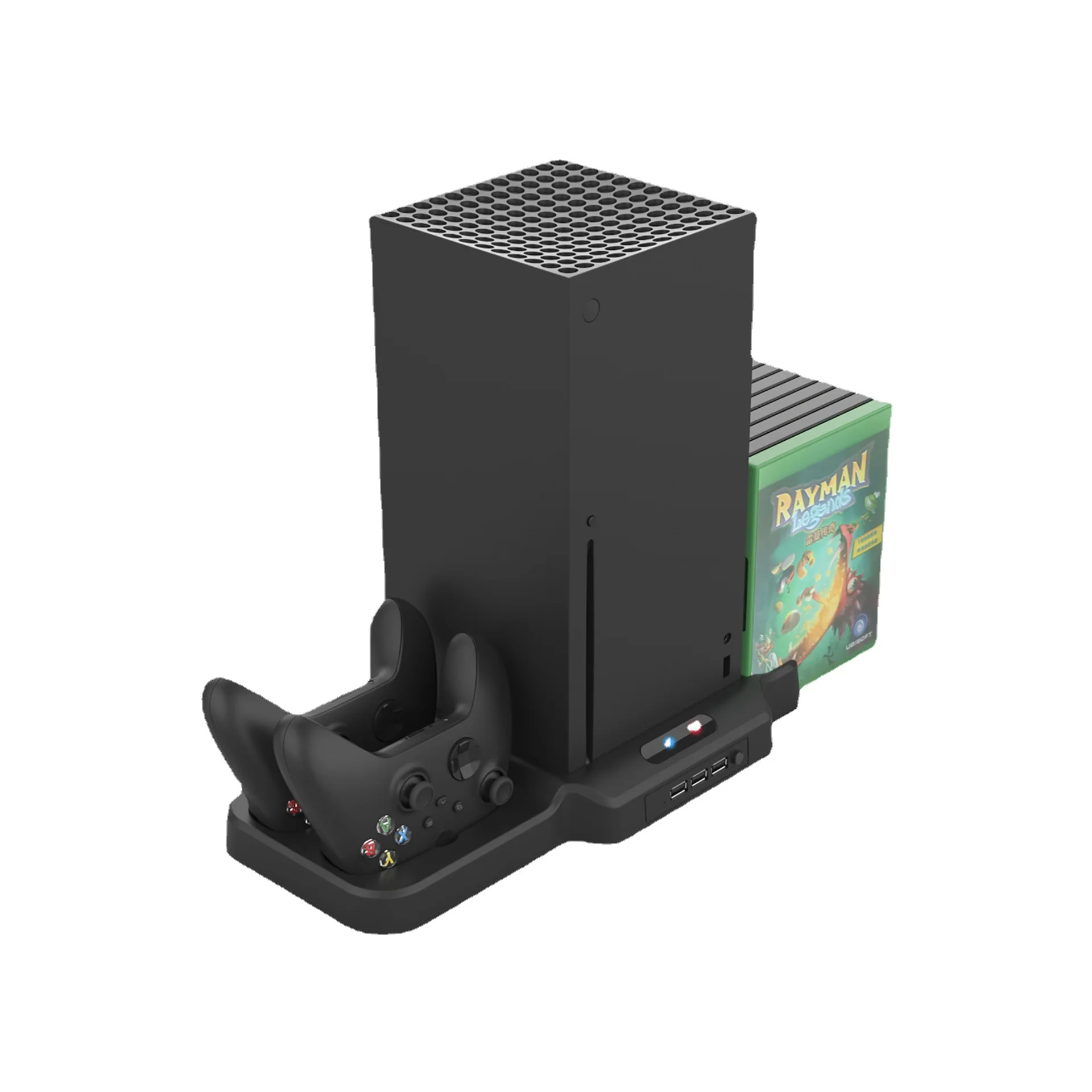 Game Console Controller Cooling Fan CD Discs Storage Charger Stand for Xbox Series X S Video Game Accessories
