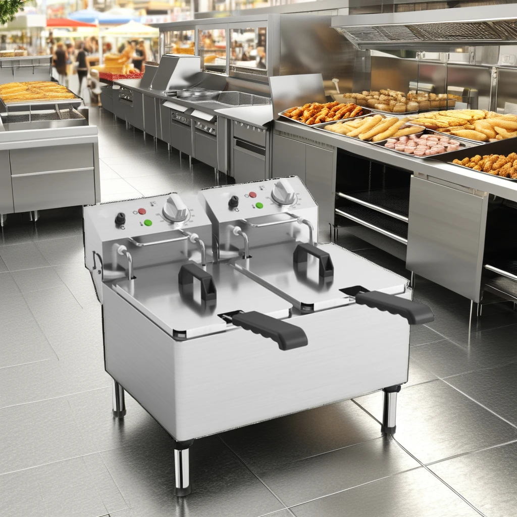 Commercial Stainless Steel 304 Electric Deep Fryer for French Fries Crisps Fried Chicken for Household Outdoor Use Restaurants