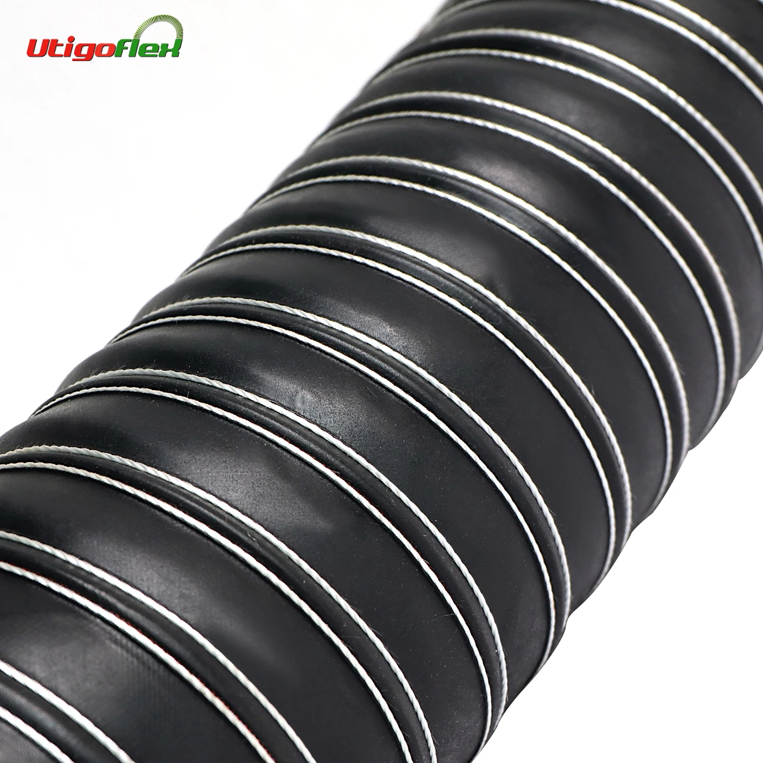 High temperature resistant flexible silicone coated glass fiber duct hose
