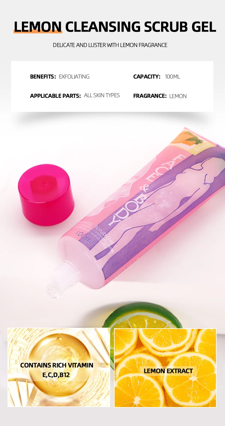 100ml Exfoliating Gel Deep Cleanse Body Scrub Gentle For Face And Body