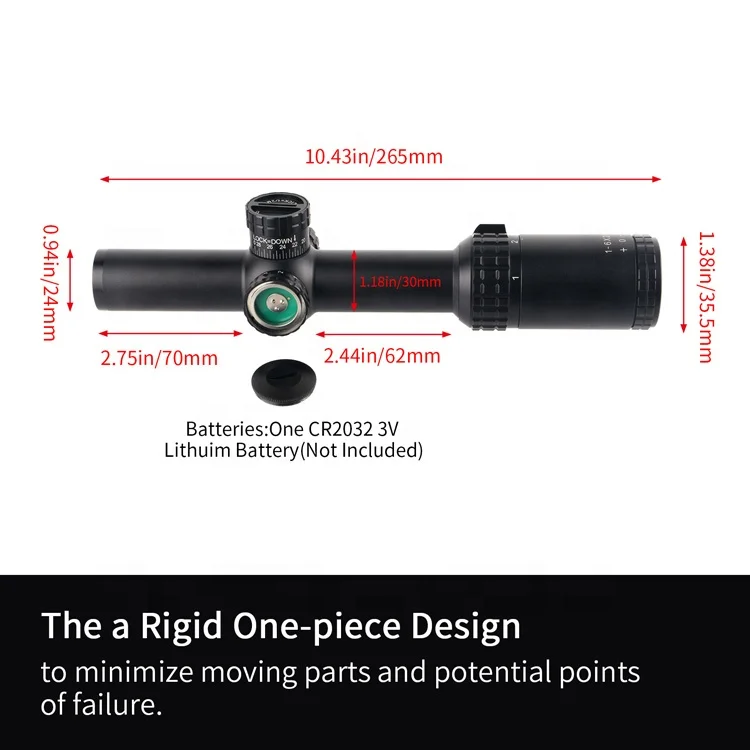 Mzj Optics Outdoor FOCUHUNTER Optical Scopes 1-6X24 Red Illuminated Scope Hunting Scope