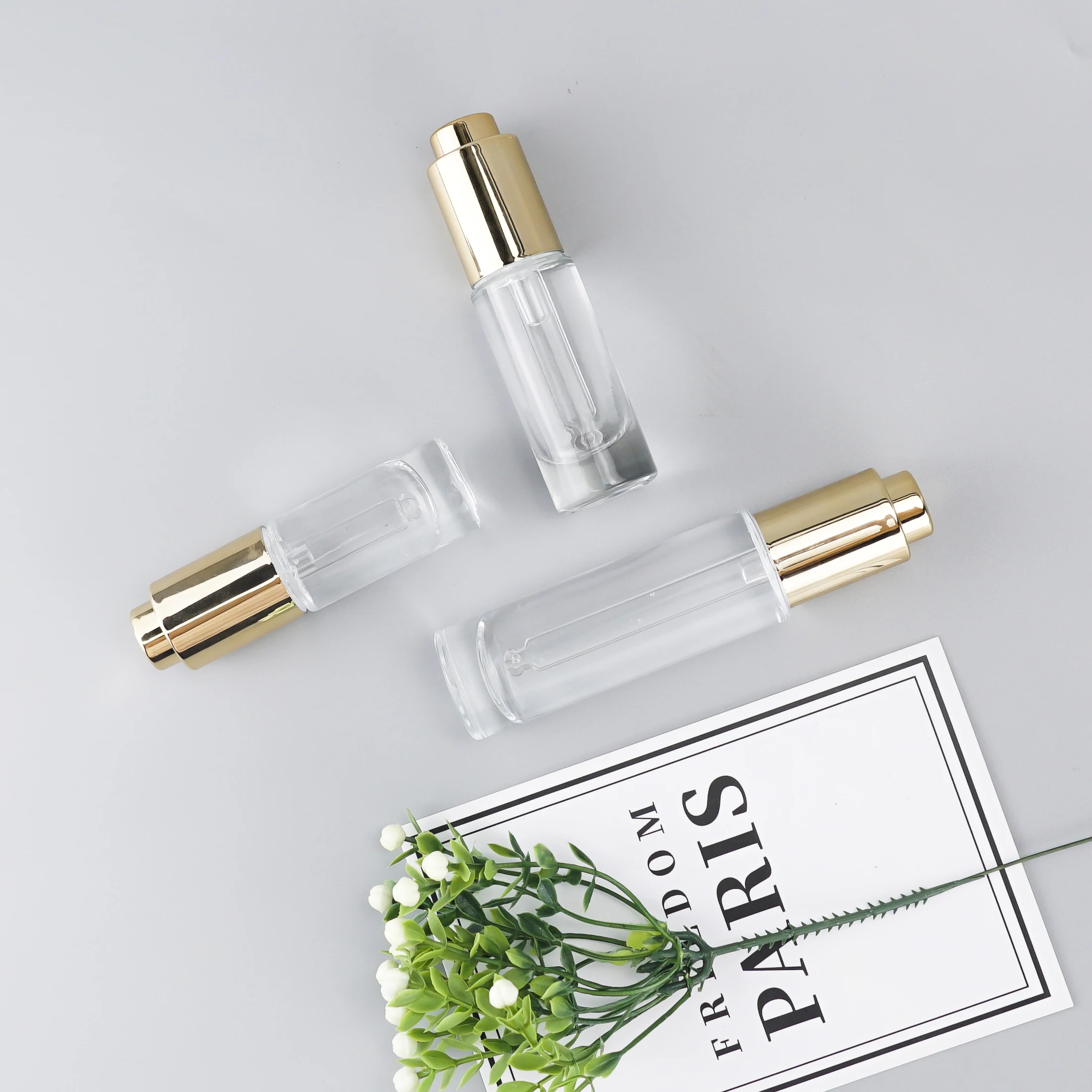 30ml 15ml 10ml Luxury high-quality press dropper glass bottle wholesale