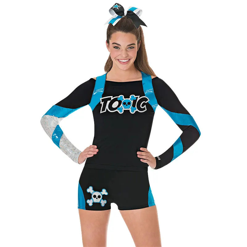 custom metallic fabric rhinestone youth girls  all star cheerleading uniforms