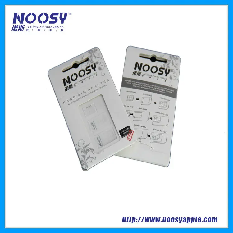 
Noosy 4 in 1 sim card adapter standard sim to nano to micro sim adapter with pin for iPhone Samsung Factory Manufacturer 