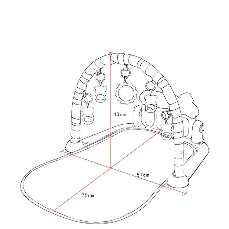 Baby fitness piano play mat educational activity gym baby piano mats soft crawling practice game carpet pedal piano play mat