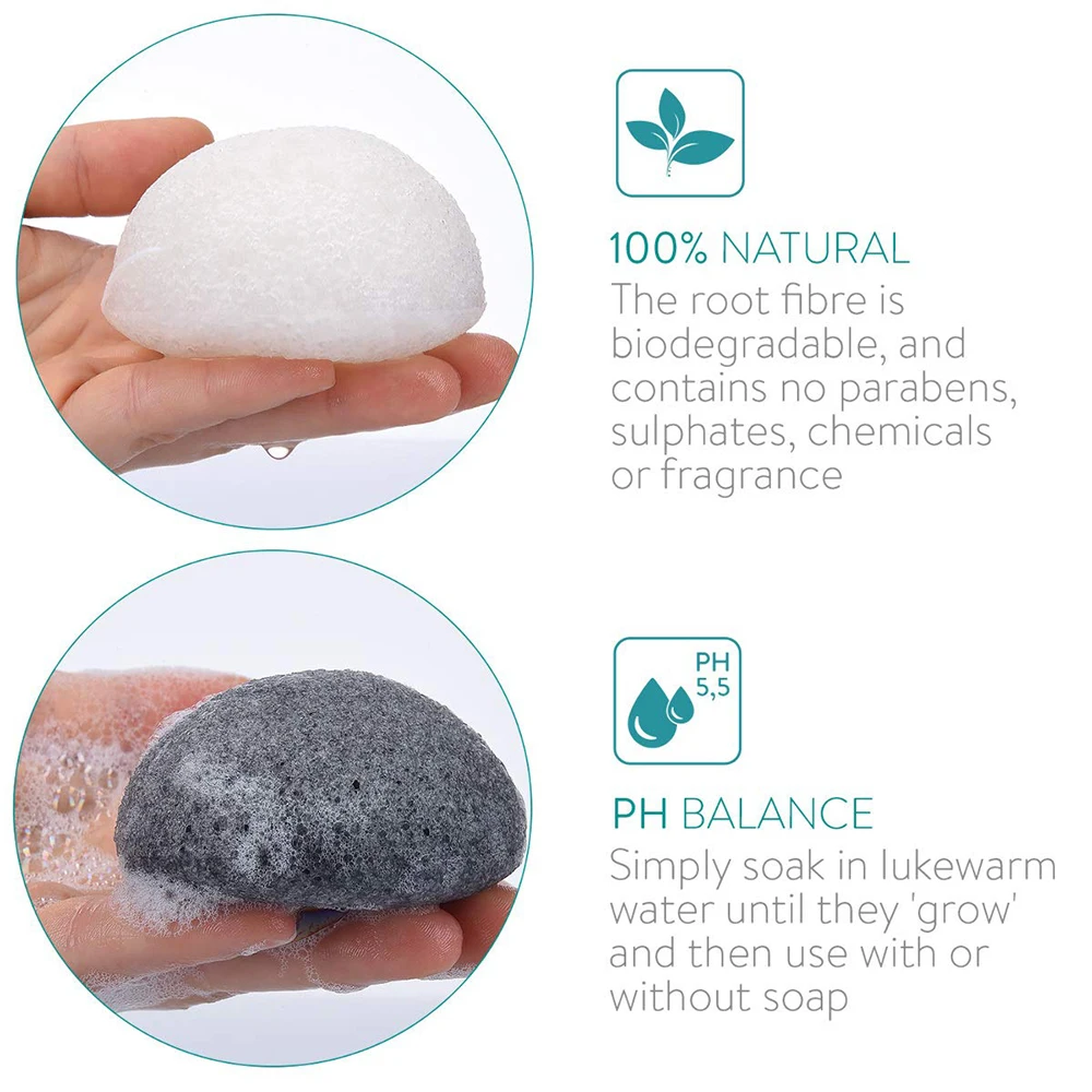 Customise Gentle Face Cleansing and Exfoliation Konjac Facial Sponges