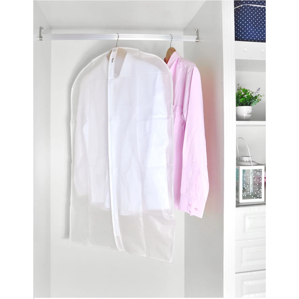 60*140cm Middle Zipper Plastic Garment Bags PEVA Clothes Dust Cover