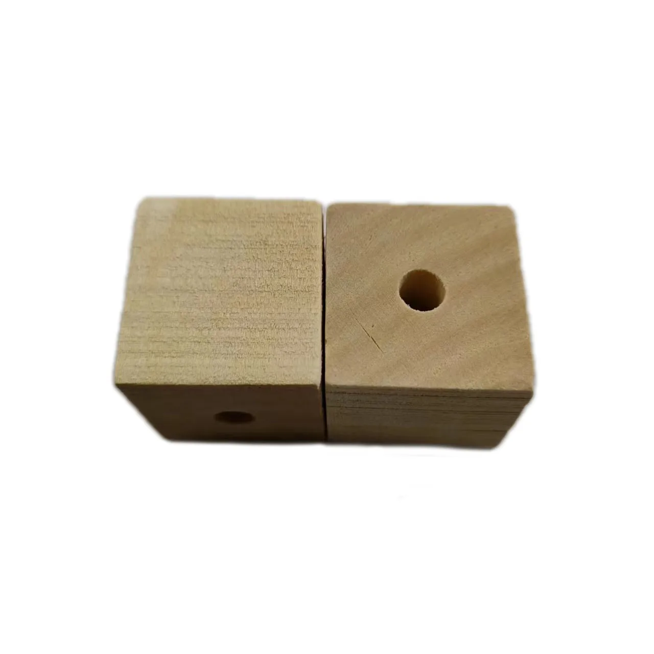 Unfinished Wooden Blocks with hole for  puzzle making crafts and DIY projects