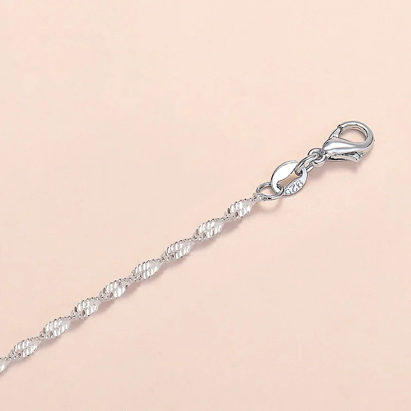 Factory Wholesale 925 Silver Plated Female Cross Chain Box Full Of Stars Melon Water Wave Matching Chain Necklace