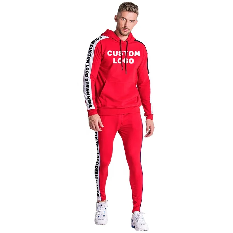 Epax Gear Design Your Own спортивный костюм 2018 индивидуальная одежда комплект из двух предметов мужской черный с боковой белой полосой