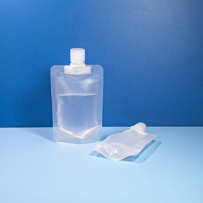 Popular portabledoypack with spout bag 30ml 50ml 100ml liquid cosmetic packaging spout bag Ready to Ship