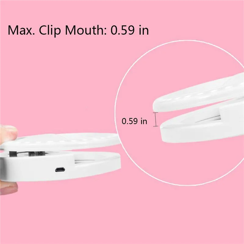 Rechargeable Clip-on LED Selfie Ring Lamp Fill-in Light Selfie Enhancing Fill LED Circle Ring Light For Phone Macro Ring Lights