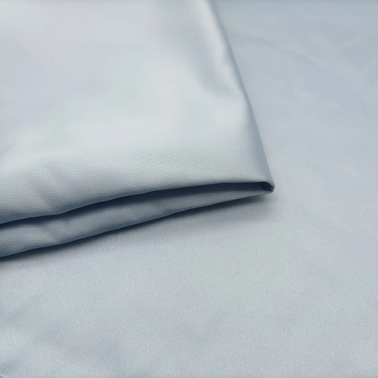 Best Selling Breathable 100%Polyester Blue Silk Matte Satin Fabric for Elegant Party Dress