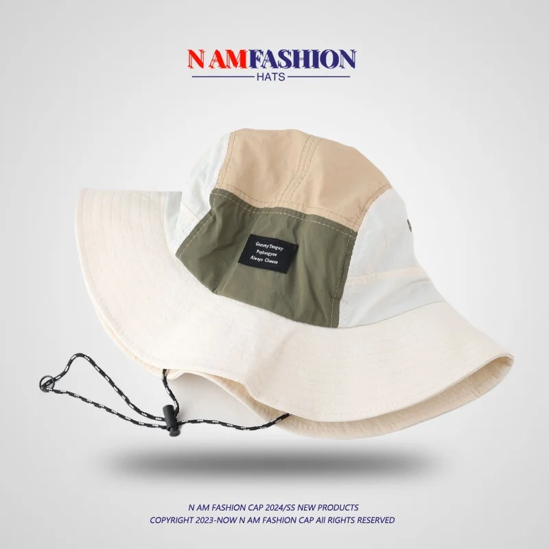Лоскутная Панама контрастного цвета с ремешком на подбородке быстросохнущая Солнцезащитная шляпа Boonie для альпинизма УФ-защита