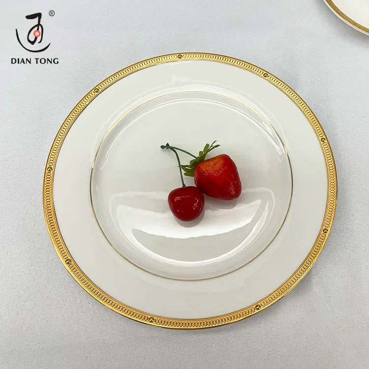 High Quality Luxury Modern Fruit Decor Catering Restaurant Custom Logo Ceramic Plate Set Dinnerware Dinner Plates For Wedding