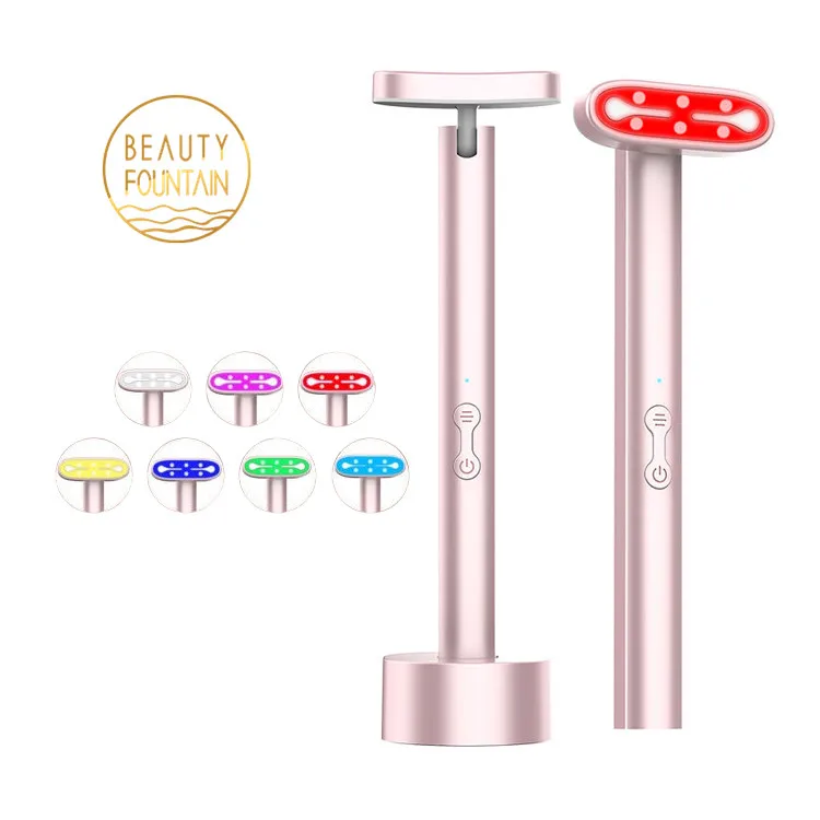 7 in 1 Facial Skincare Tool Red Light Therapy Device EMS Microcurrent Face Massage LED Anti-Aging Eye Face Beauty Wand