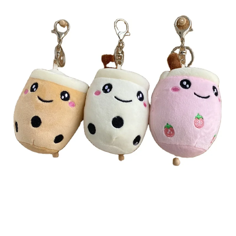 New arrival Emotion Boba plush Keychains Plush Milk Tea Coffee Cup Toys Cute Boba Keychains Stuffed Boba
