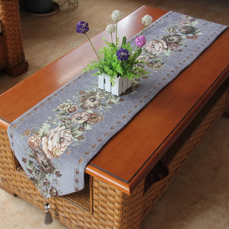 Fashion Style Chenille Light Luxury Modern Custom Table Runner For Table