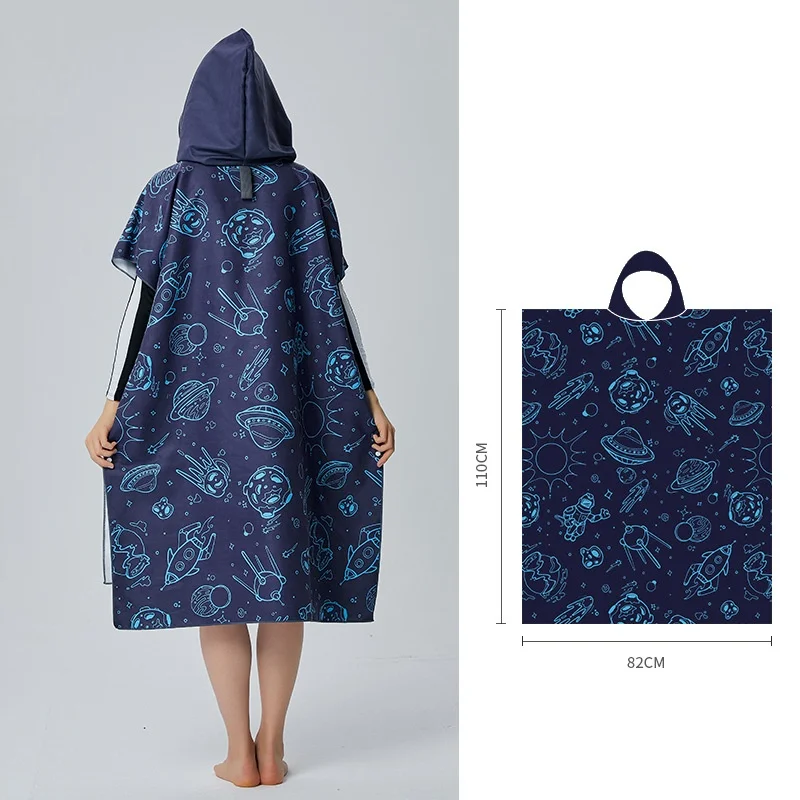 custom made microfiber hooded beach poncho towel 100 microfiber surf changing robe swim towel wetsuit beach poncho for adults