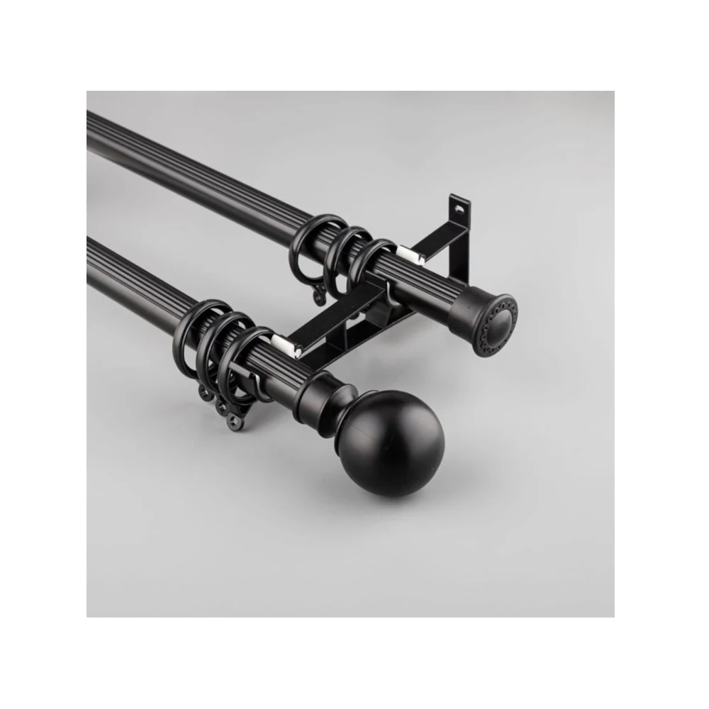 Industrial Curtain Rods Single Pole Turkey Style Wall Mount Aluminium Alloy Curtain Accessories Rods For Home Decoration