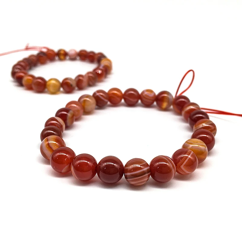 Wholesale Natural  Polish Carnelian bracelets heading crystal jewelry 8mm crystal Beads for women and gifts