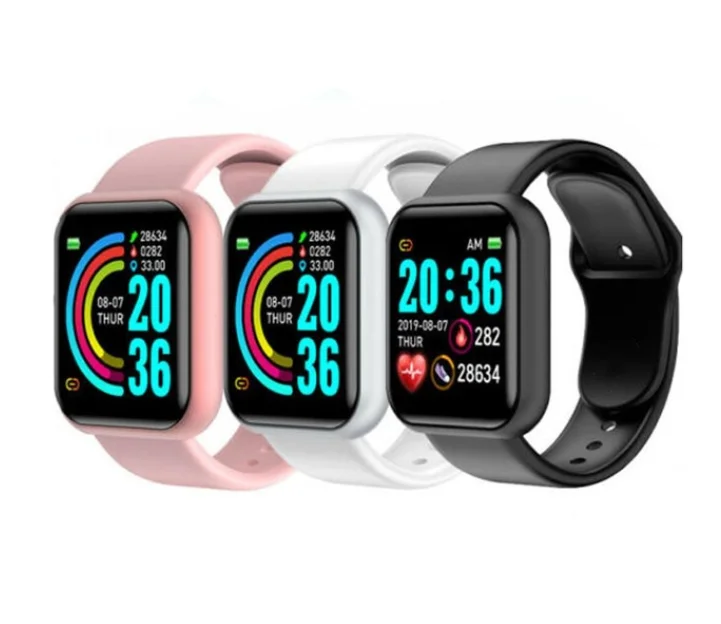 
D20 Full Touch Smart Watch Men Women Heart Rate Blood Pressure Monitor Ip67 Waterproof Sport Fitness Tracker Y68 Watch 