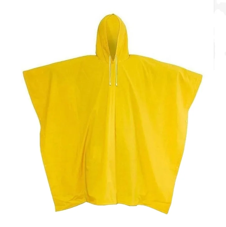 Factory Customized Cheap Price 100% PVC Vinyl Waterproof Jacket Lightweight Emergency Plastic Raincoat Reusable Rain Poncho
