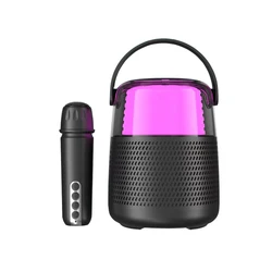 Mini Outdoor Home Party Speaker Karaoke Light Machine Player Portable BT Wireless Karaoke Speaker with Mic