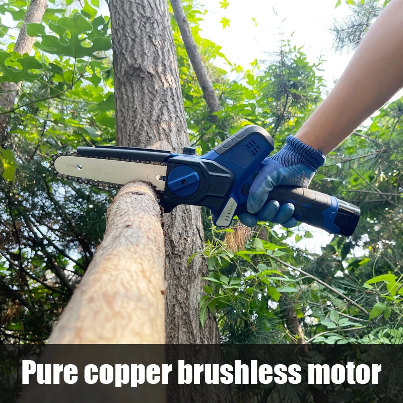 21V Battery Powered 6' Pruning Mini Chainsaw Woodworking Handheld Electric Tree Cutting Cordless Chain Saw