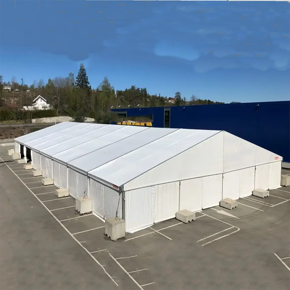 Outdoor Large A Shaped Structure Waterproof Storage White Pvc Aluminum Industrial Warehouse Tent