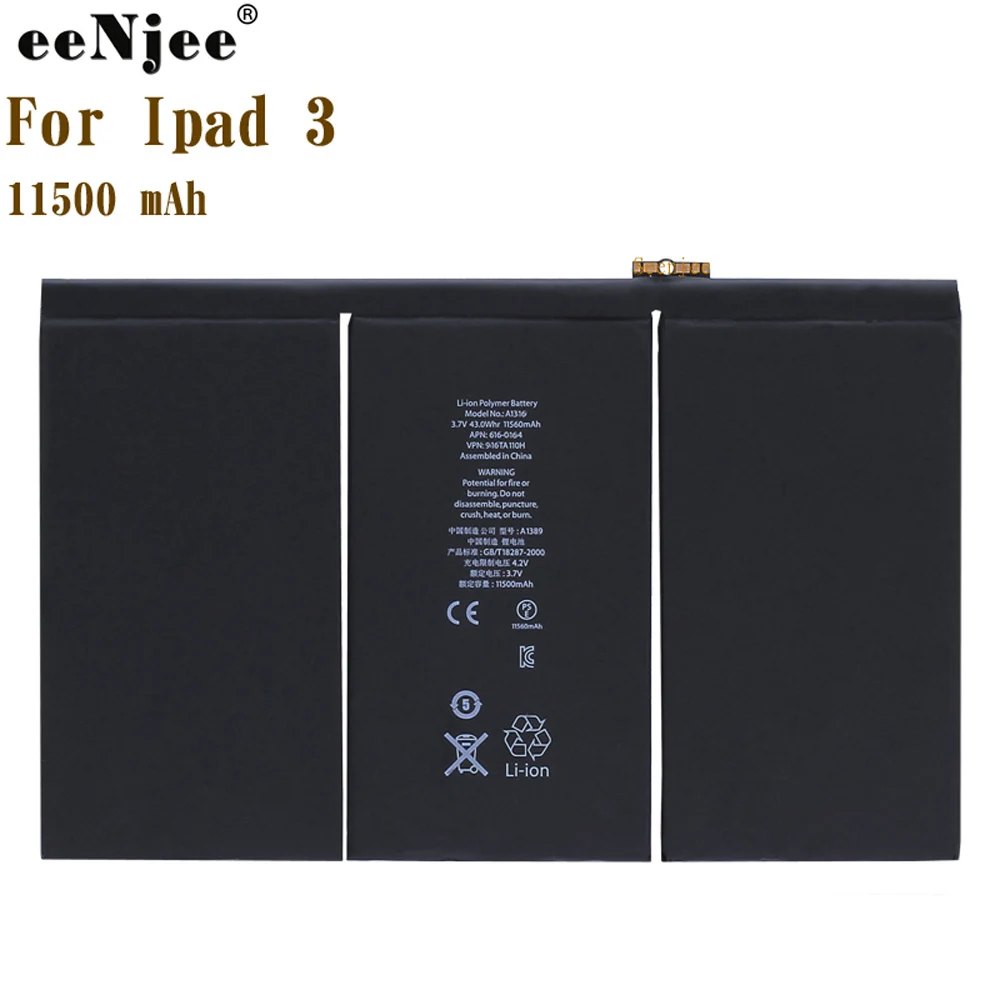 Cell Phone Batteries Prices Tablet Battery for Ipad 3/4 3 4 A1416 A1430 A1403 A1458 A1459 A1460 Replacement Batteries Black Ce
