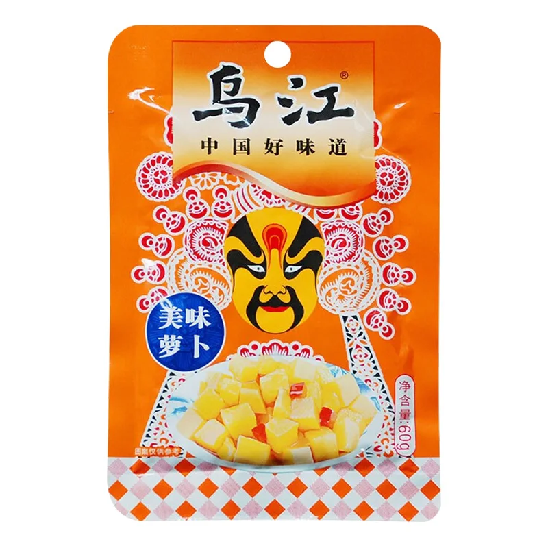 Wujiang crispy mustard 60g*100 bags of crispy radish Fuling light sweet and sour leisure meal