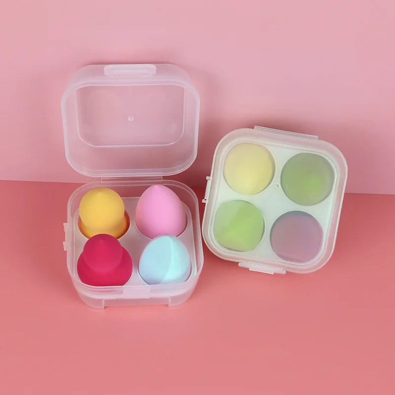 Women 4Pcs OEM Super Soft Cosmetic Beauty Private Label Face Foundation Makeup Sponge  Powder Puff