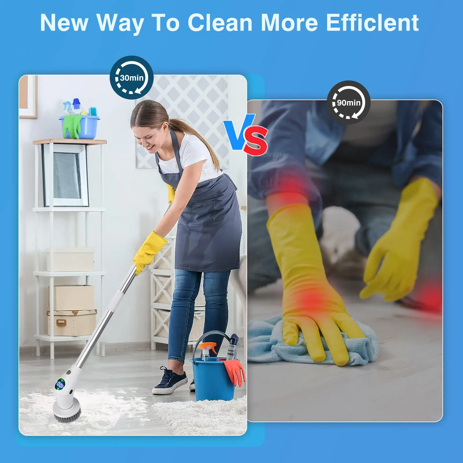 Kitchen Cleaning Black Magic Brush 8 in 1 Cleaner Bathroom Clean Brush Spin Scrubber Cleaning Electric Brushes