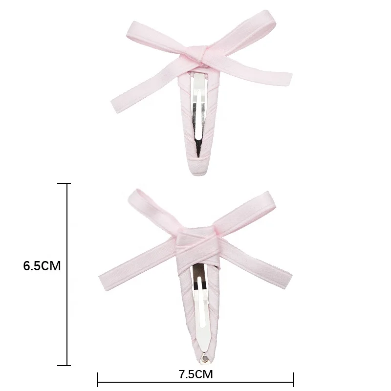 Gordon Ribbons Factory wholesale christmas hair tie bow mini solid cute satin hair clip for little baby hair accessories