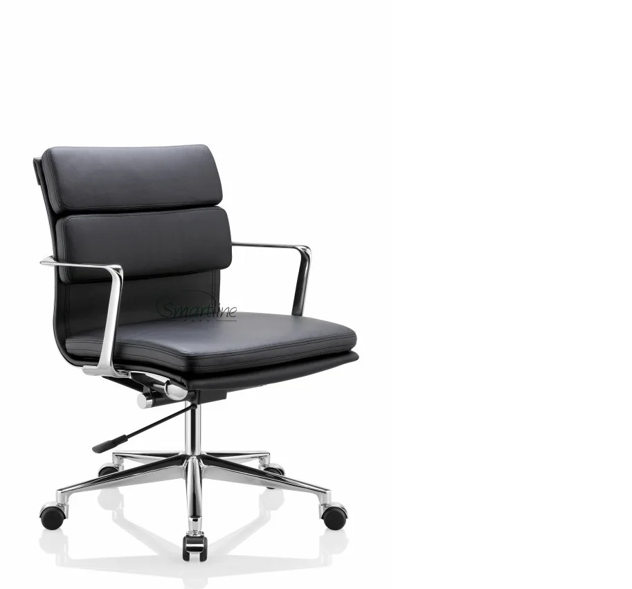 Modern Soft pad office chair  Newly design Aluminum chair top grain Italian leather office reception chair