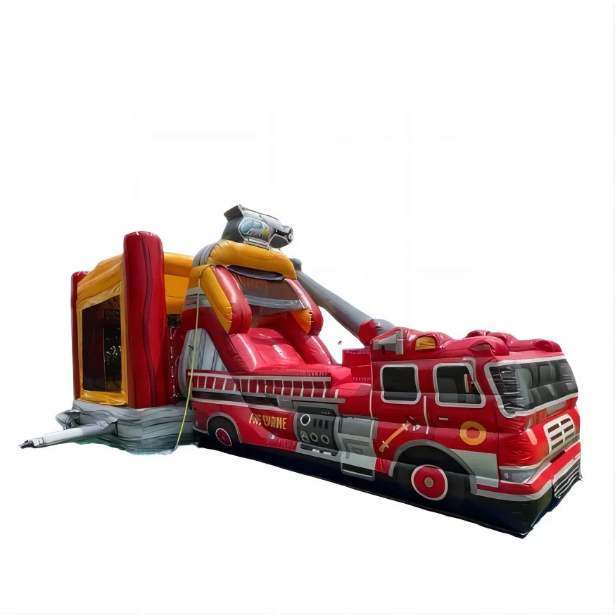 large inflatable fire truck bouncer bouncy castle factory direct sale