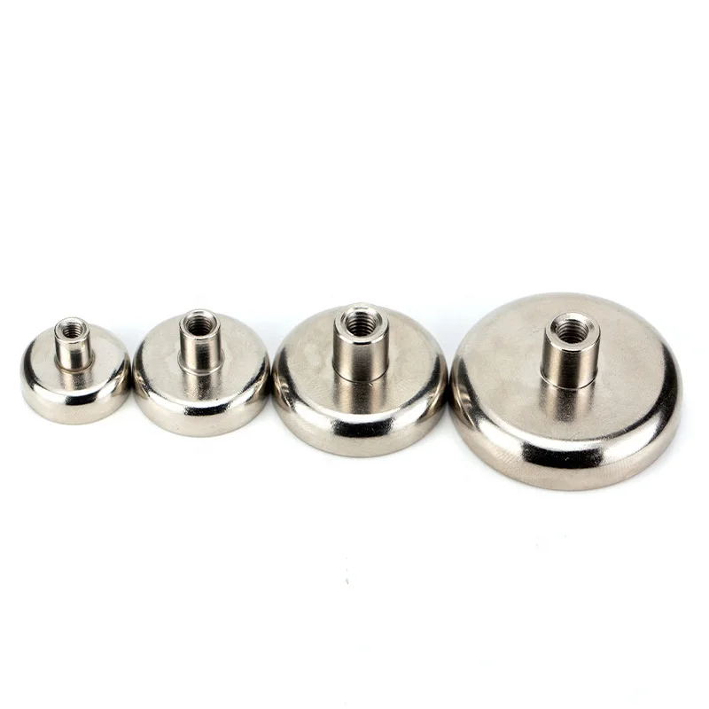 ISO Factory Dia 10mm - 80mm Female Threaded NdFeB Cup Mounting Magnet M3 - M12 Internal Screw Thread Neodymium Pot Magnet