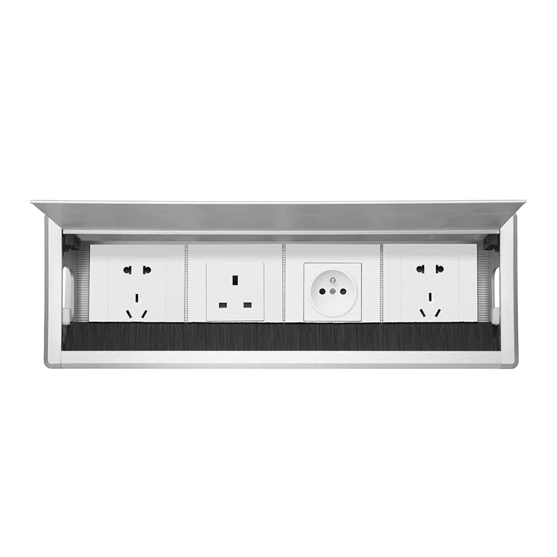 High Quality Aluminium Wire Management Outlets Box Wall Section Organizer Office Furniture Flooring Soft Closing Cable Grommet