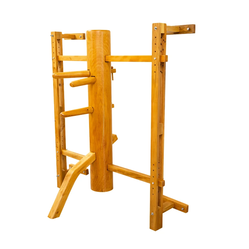 Best Selling Gym Save Space Wall Wooden Dummy On Corner Height Adjustable Wing Chun Training Wood Dummies