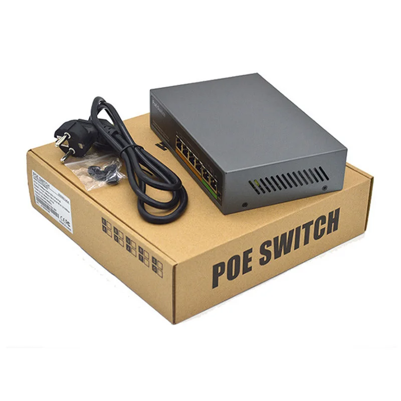  Sunsoont 10/100 Мбит сетевой коммутатор 4 POE порта и 2 канала связи Ethernet поддерживаются расширенные 48V питания