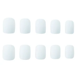 Press On Nail Kit Milk White, Black, Yellow, Red Matte Square Nail Art Tips Medium Size Quality DIY Manicure Tips 24 count