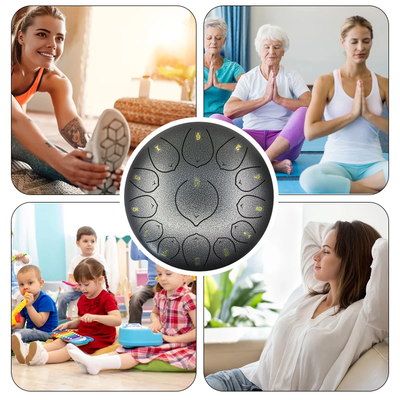 Top Sell Fancy Large  OEM 13 notes 12 inch Steel Tongue Drum Percussion Instrument Hand pan Drum Tank Drum