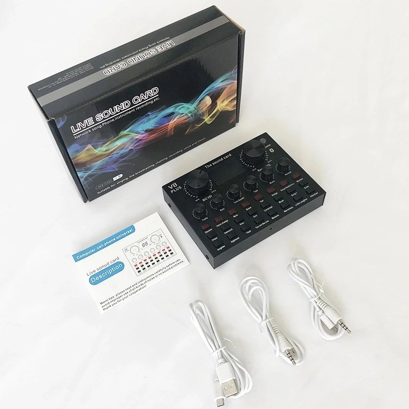 v8 plus Sound Card usb audio  interface V8 sound card