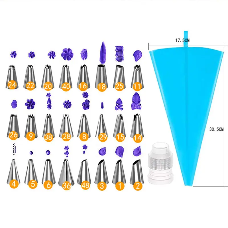 Top quality Stainless steel cake decorating tip set piping set pastry nozzles Cake Making Tools Sets Decorating Supplies