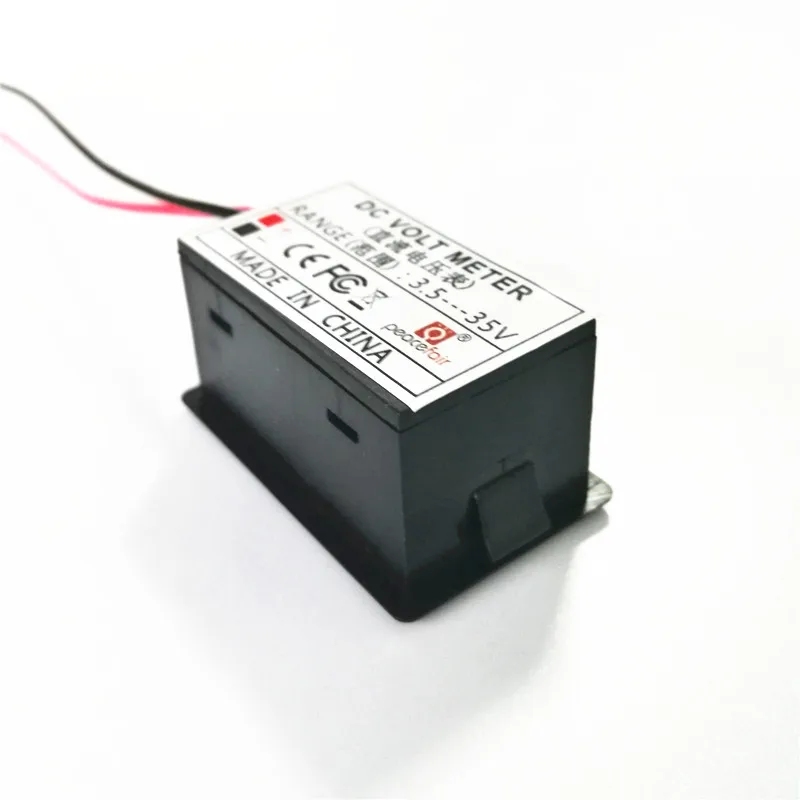 Peacefair PZVM-001 DC 0.36 inch Reverse Protection Red/Blue/Yellow LED Digital Panel DC Mini Voltmeter 12V