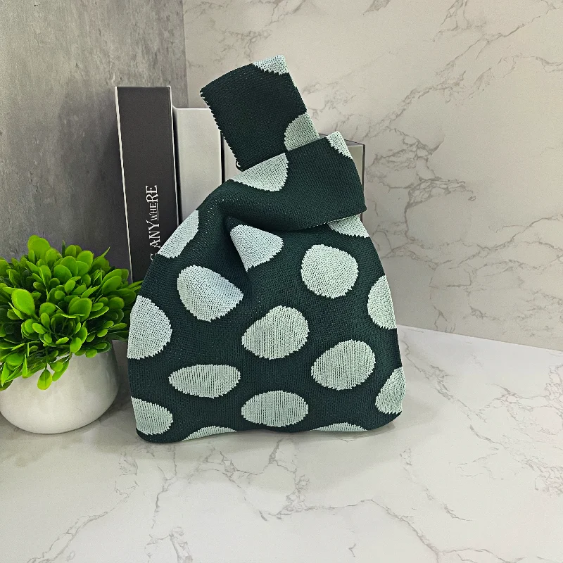 New Patchwork Colors Knitted Shopping Bag Handbags Elegant Chunky Knit Bags For Women Knitting Woven Tote Bag