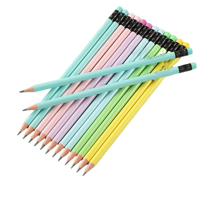 TL716 Wholesale Customizable Logo Wood Pencil 7 inch HB 2B 2H Lead Back to School Promotion Gift Custom Wood Pencil With Eraser