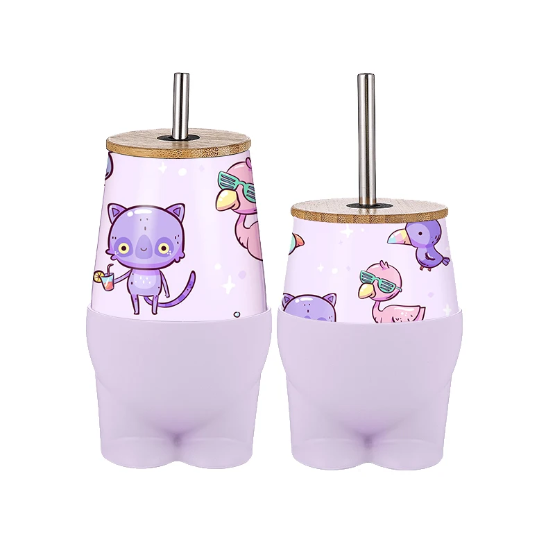 New launch Wholesale 8oz 12oz Insulated Beer  Cartoon shaped Stainless Steel Wine Tumbler Coffee Mug with Lid BPA Free