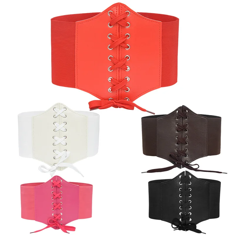 
New Fashion Corset Top Sexy Wide Slimming Body Belts Lace Up Women Elastic High Waist 